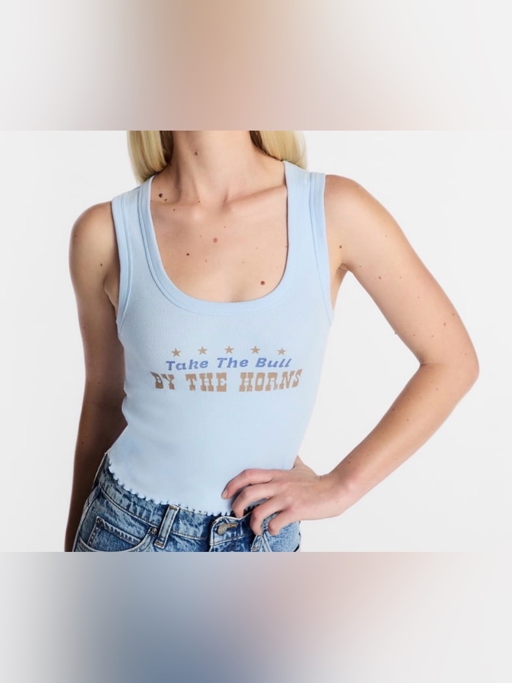 Kacey Lee Women’s Take the Bull Graphic Cutaway Tank Top
